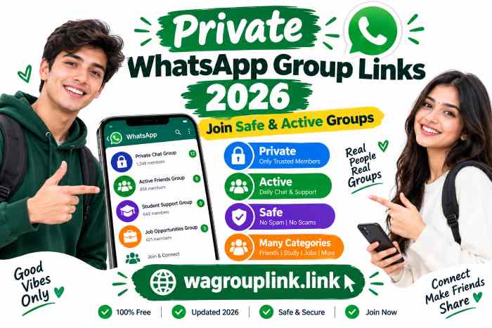 Private WhatsApp Group Links 2026 – Join Safe & Active Groups - wagrouplink.link